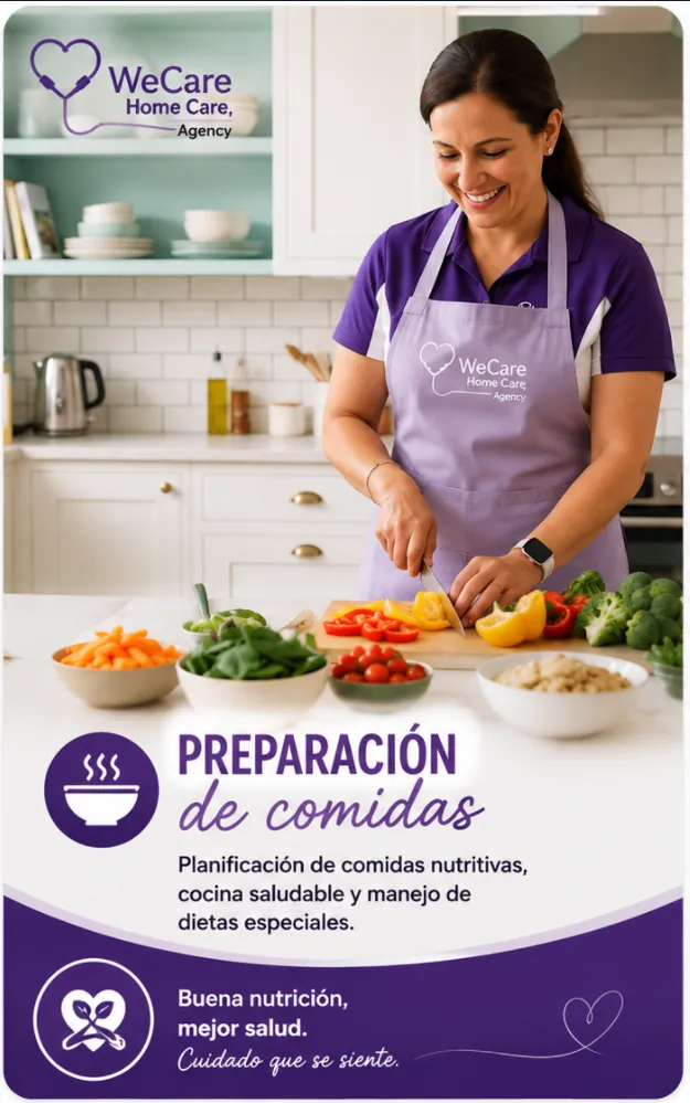Home-cooked meal prepared by a WeCare caregiver